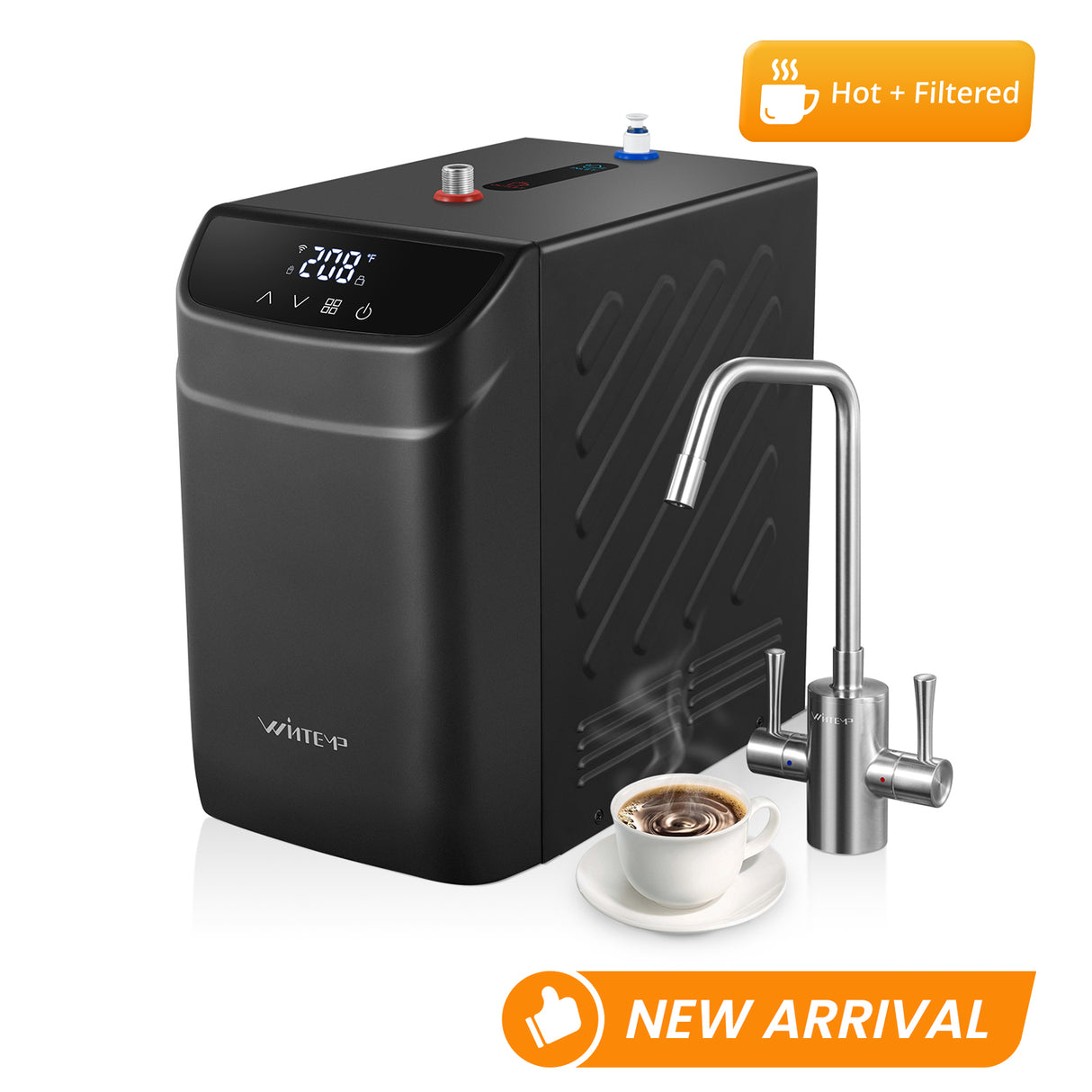 WINTEMP Instant Hot Water Dispenser — 208°F Compact Under-Sink Unit with Wi-Fi Smart Control & Child-Lock Hot-Only Faucet